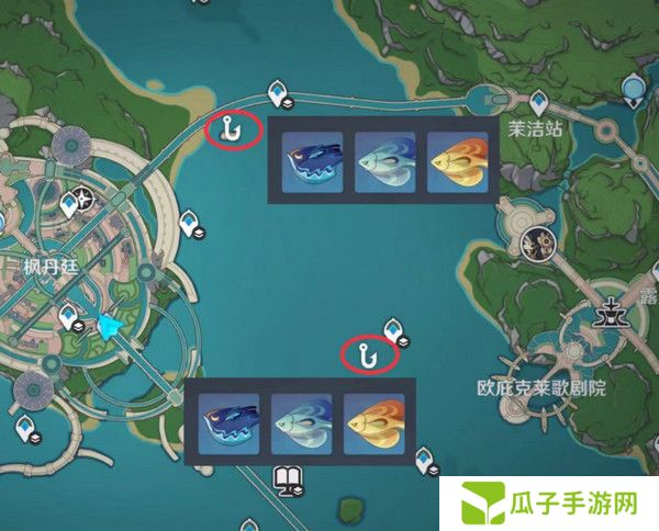 原神灰河渡手钓鱼地点分布图 灰河渡手精炼材料钓鱼点位攻略[多图]图片6